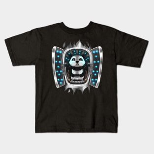 Panda Inside Costume Panda Takes Over Control Halloween Kids T-Shirt